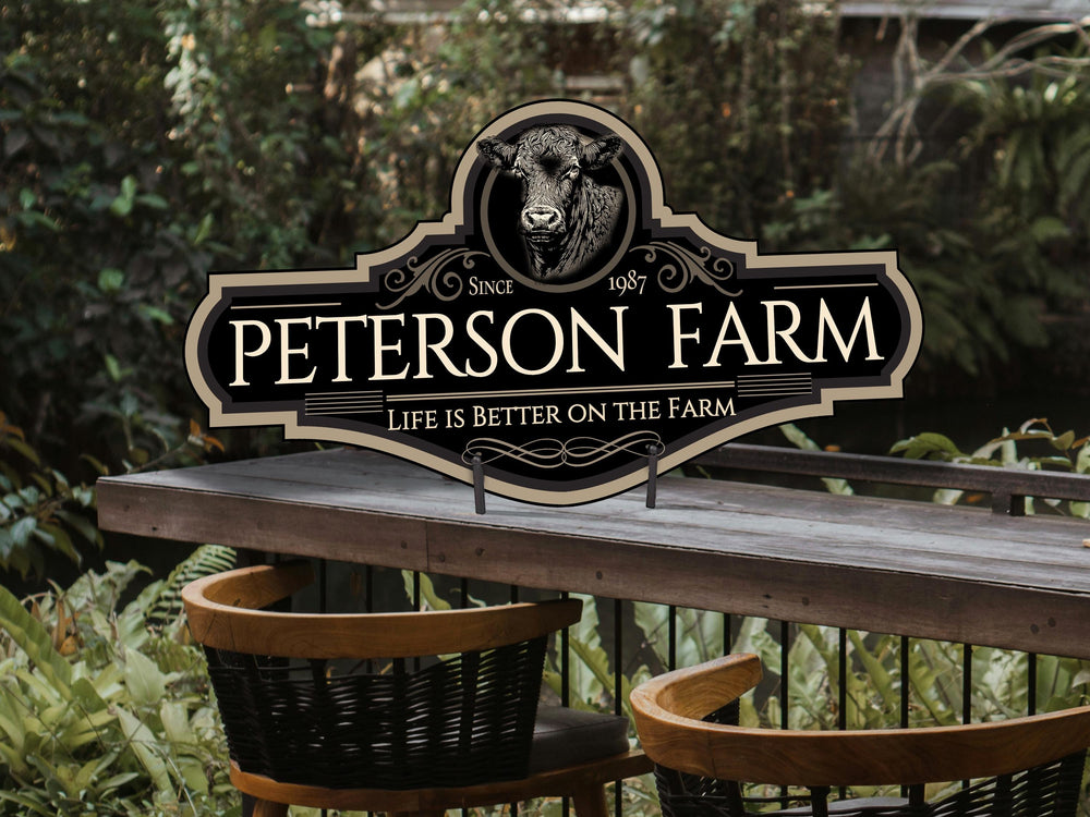 Family Farm Sign | Personalized Cattle Farm Sign | Metal Cattle Ranch Sign | Family Name Farm Sign | Cattle Ranch Sign | Ranch Gate Sign