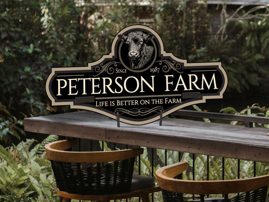 Family Farm Sign | Personalized Cattle Farm Sign | Metal Cattle Ranch Sign | Family Name Farm Sign | Cattle Ranch Sign | Ranch Gate Sign