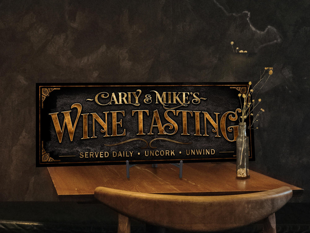 Wine Tasting Sign | Custom Wine Tasting Daily Sign | Personalized Wine Sign | Winte Bar Sign | Large Bar Sign | Large Bar Decor