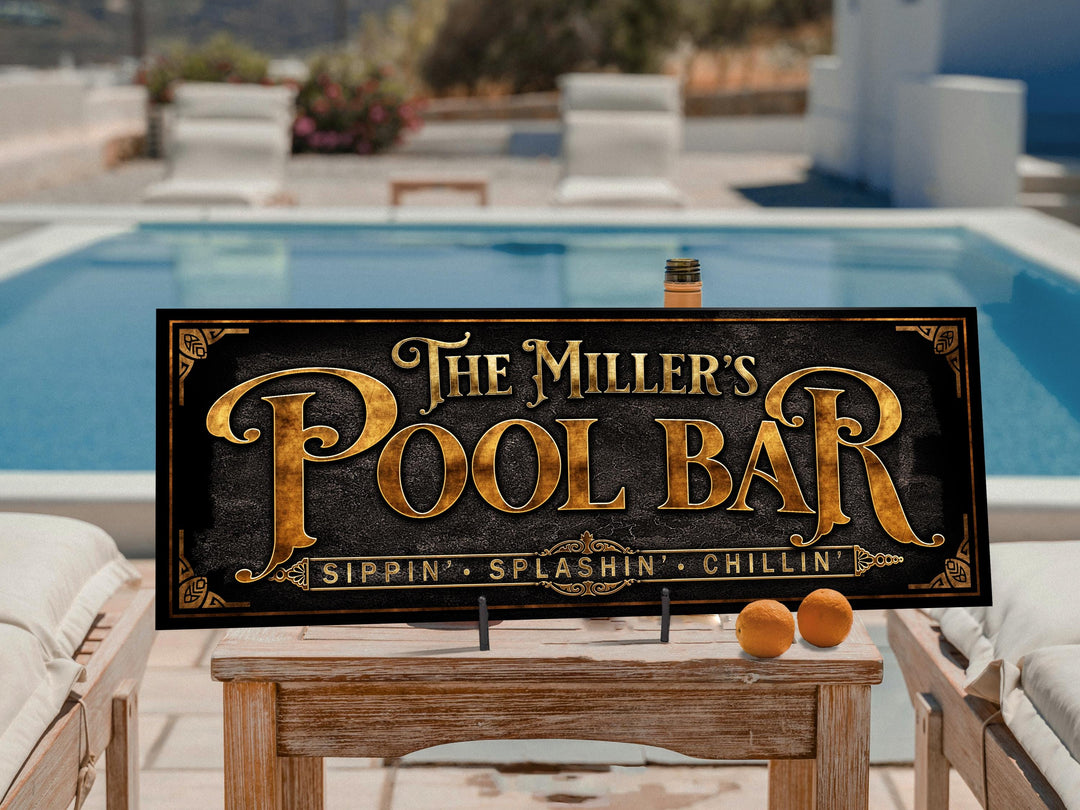 Pool Bar Sign | Vintage Pool Bar Sign | Personalized Pool Bar Sign | Vintage Pool Bar Sign | Free International Shipping