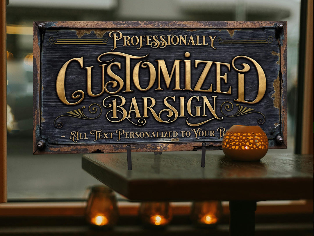 Family Bar Sign, Personalized Rusty Bar Sign, Family Name Bar Sign, Bar Sign, Custom Bar Sign, Bar Decor, Gift for Him, Housewarming Gift