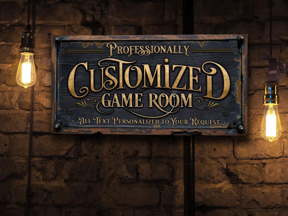 Game Room Sign, Personalized Family Game Room Sign, Family Name Sign, Customized Game Room Decor, Bar Decor, Gift for Him, Housewarming Gift