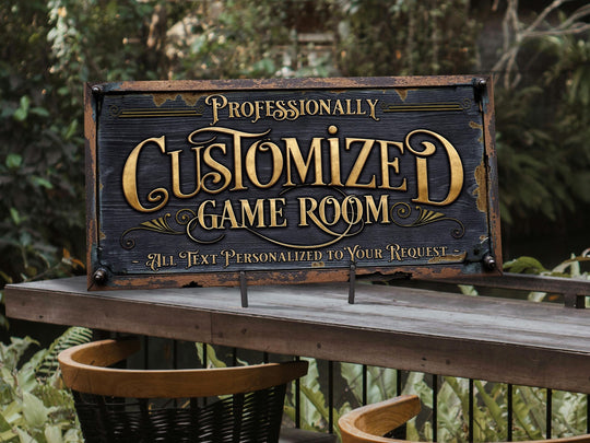 Game Room Sign, Personalized Family Game Room Sign, Family Name Sign, Customized Game Room Decor, Bar Decor, Gift for Him, Housewarming Gift