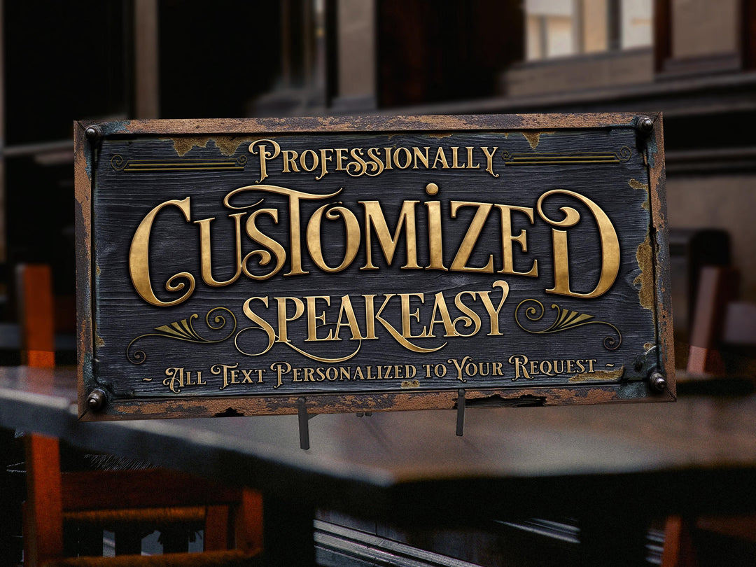Speakeasy Sign, Personalized Speakeasy Sign, Family Name Bar Sign, Bar Sign, Custom Bar Sign, Bar Decor, Gift for Him, Housewarming Gift