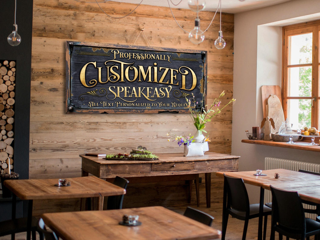 Speakeasy Sign, Personalized Speakeasy Sign, Family Name Bar Sign, Bar Sign, Custom Bar Sign, Bar Decor, Gift for Him, Housewarming Gift