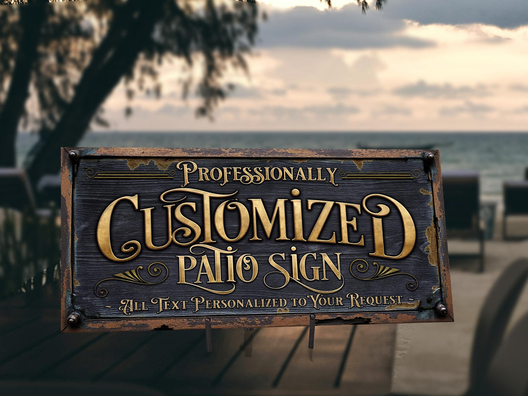 Patio Sign, Personalized Patio Sign, Family Name Sign, Customized Deck Sign, Family Outdoor Decor, Gift for Her, Housewarming Gift