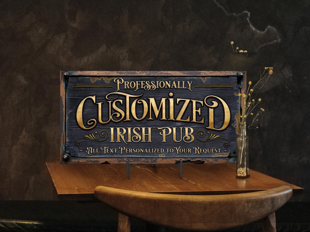 Irish Pub Sign, Personalized Irish Pub Sign, Family Name Pub Sign, Bar Sign, Custom Pub Sign, Bar Decor, Gift for Him, Housewarming Gift