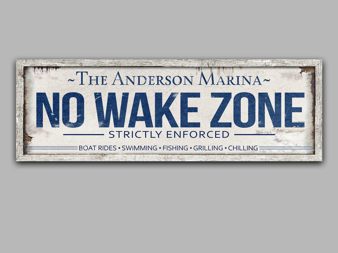 No Wake Zone Sign | Personalized Lake House Sign | Personalized No Wake Sign | Custom Lake House Decor | No Wake Canvas | No Wake Metal