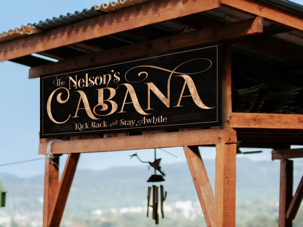 Personalized Cabana Sign, Patio Cabana Sign, Lake Cabana Sign, Beach Cabana Sign, Custom Name Cabana Sign