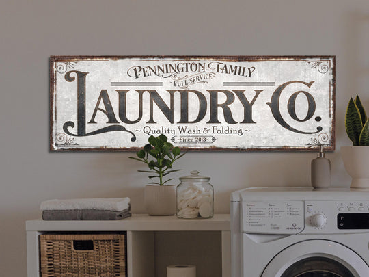 Laundry Room Decor | Narrow Laundry Sign | Laundry Room Sign | Laundry Decor | Farmhouse Laundry | Laundry Wall Decor | Family Name sign