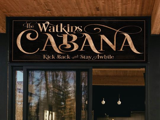 Personalized Cabana Sign, Patio Cabana Sign, Lake Cabana Sign, Beach Cabana Sign, Custom Name Cabana Sign