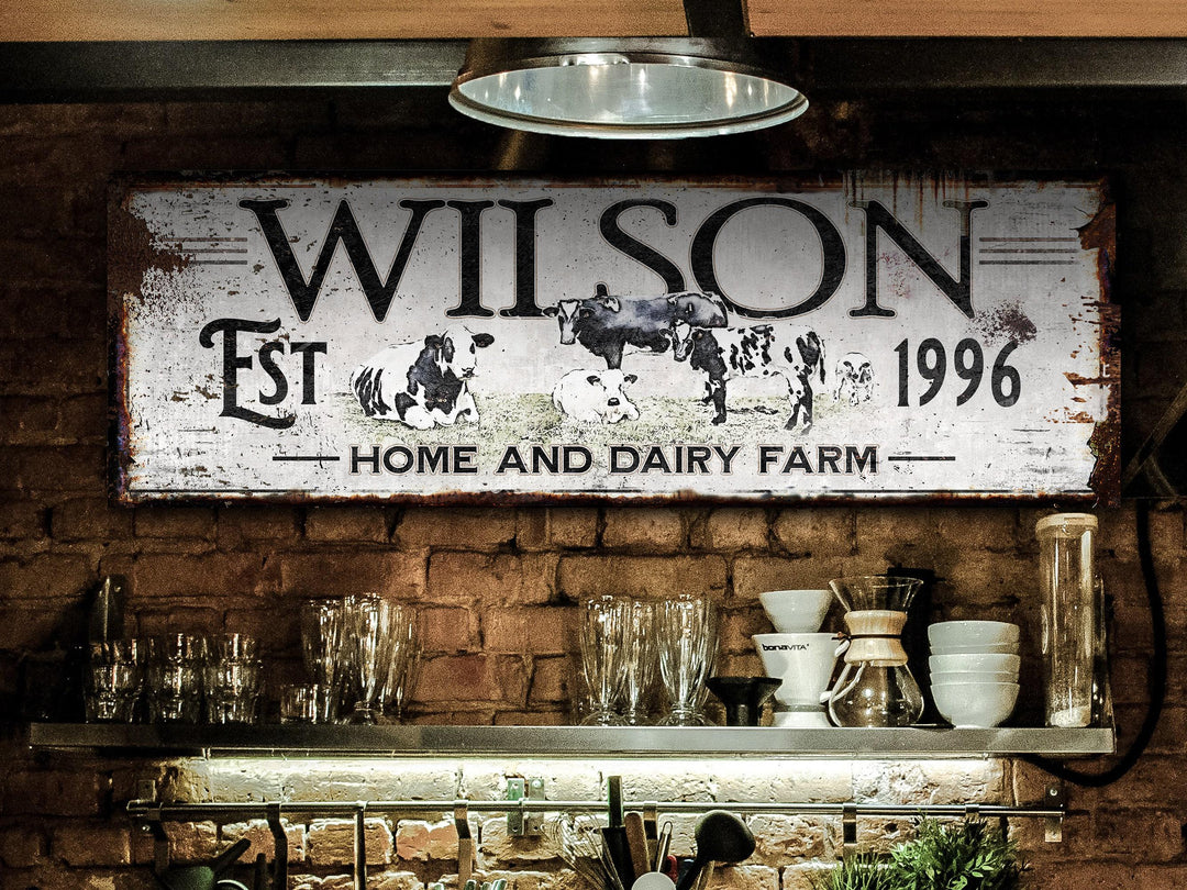 Ranch Sign | Holstein Dairy Cattle Sign | Dairy Cow Sign | Cattle Wall Art | Custom Farm Sign | Custom Ranch Sign | Farmhouse Sign