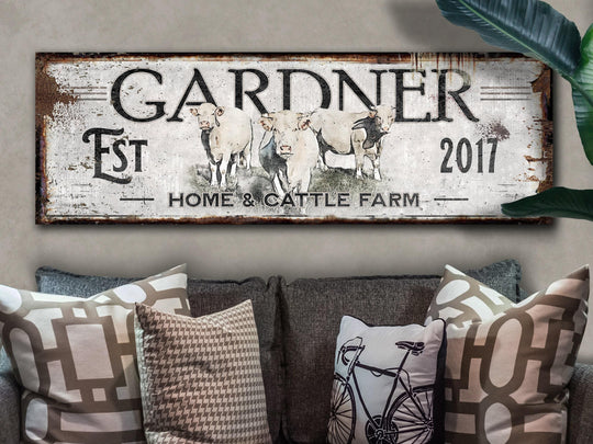 Ranch Sign | Charolais Cattle Sign | Cow Sign | Cow Print | Cattle Wall Art | Custom Farm Sign | Custom Ranch Sign | Farmhouse Sign