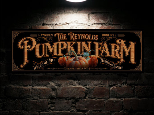 Pumpkin Farm Sign | Personalized Family Name Pumpkin Sign | Farmhouse Autumn Decor | Large Vintage Pumpkin Farm Sign | Thanksgiving Sign
