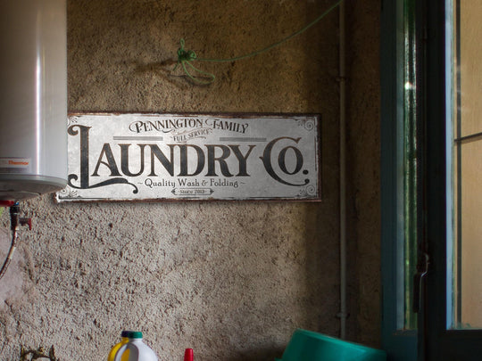 Laundry Room Decor | Narrow Laundry Sign | Laundry Room Sign | Laundry Decor | Farmhouse Laundry | Laundry Wall Decor | Family Name sign