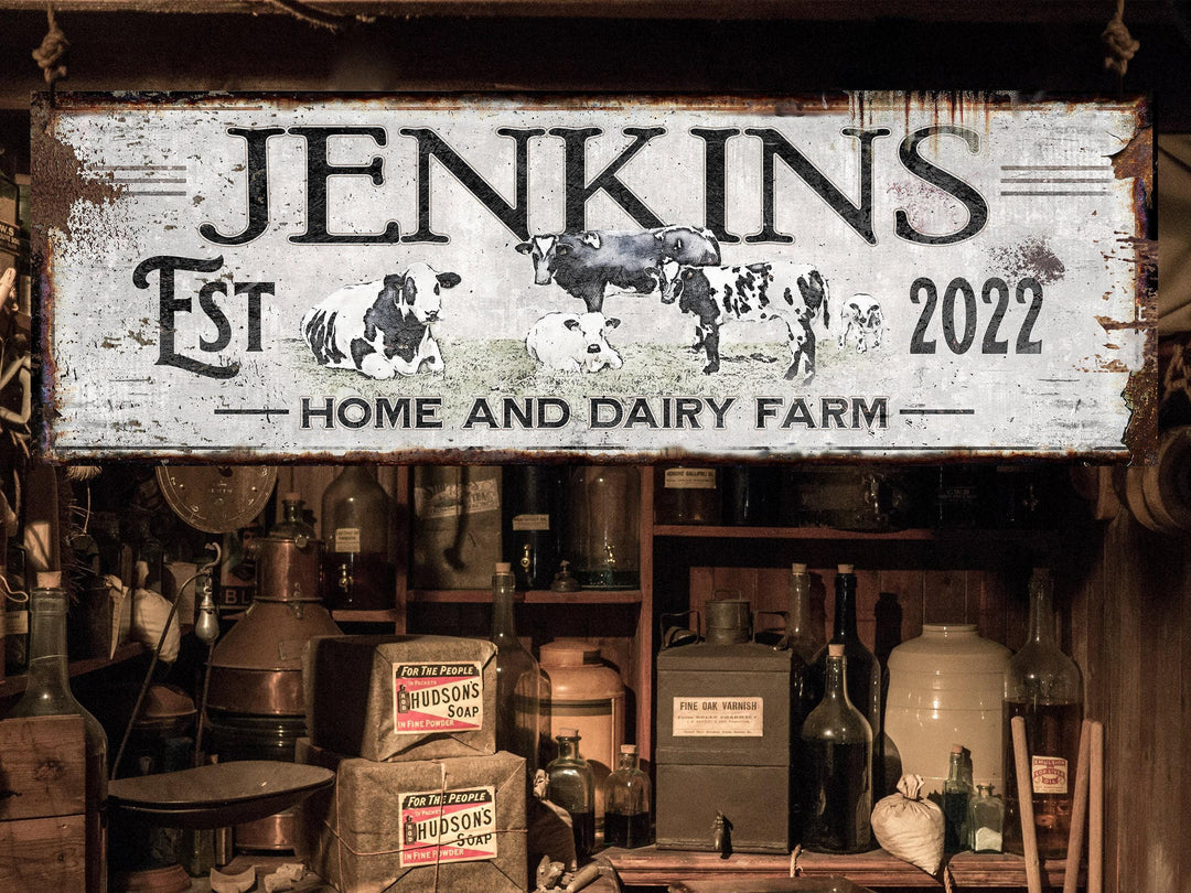 Ranch Sign | Holstein Dairy Cattle Sign | Dairy Cow Sign | Cattle Wall Art | Custom Farm Sign | Custom Ranch Sign | Farmhouse Sign
