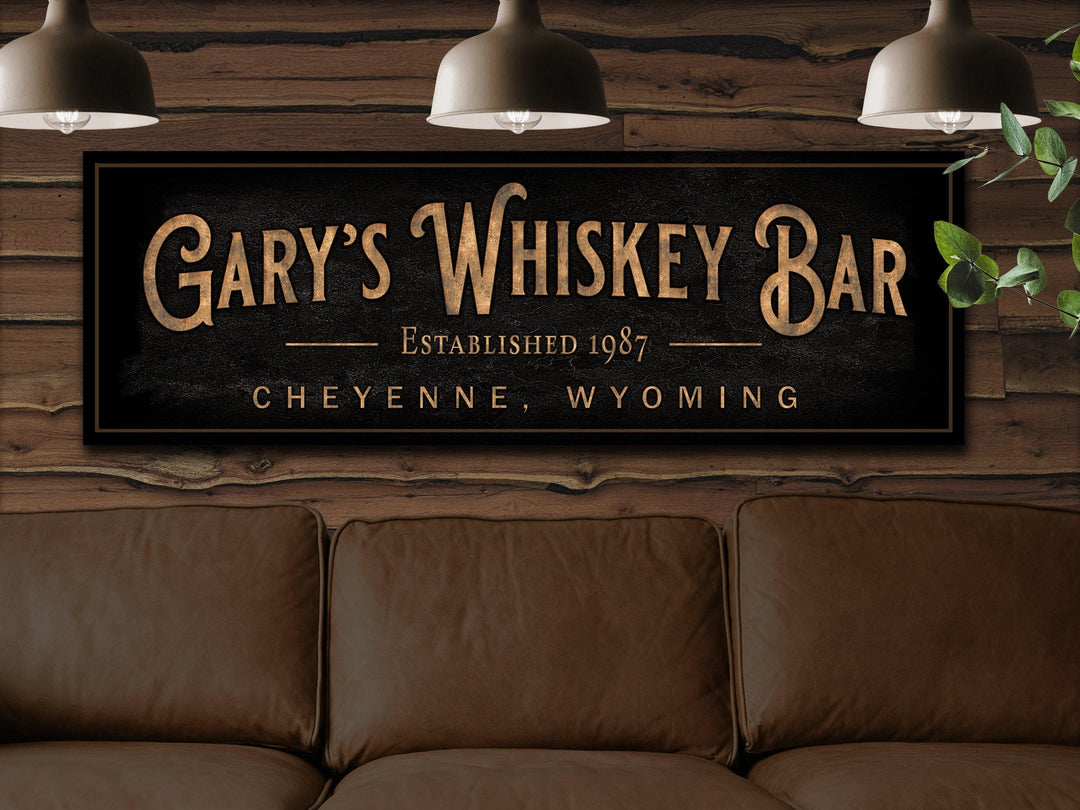 Personalized Whiskey Bar Sign | Custom Bar Sign | Custom Whiskey Bar Sign | Bar Sign for Home | Large Canvas Sign | Large Metal Sign
