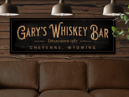 Personalized Whiskey Bar Sign | Custom Bar Sign | Custom Whiskey Bar Sign | Bar Sign for Home | Large Canvas Sign | Large Metal Sign