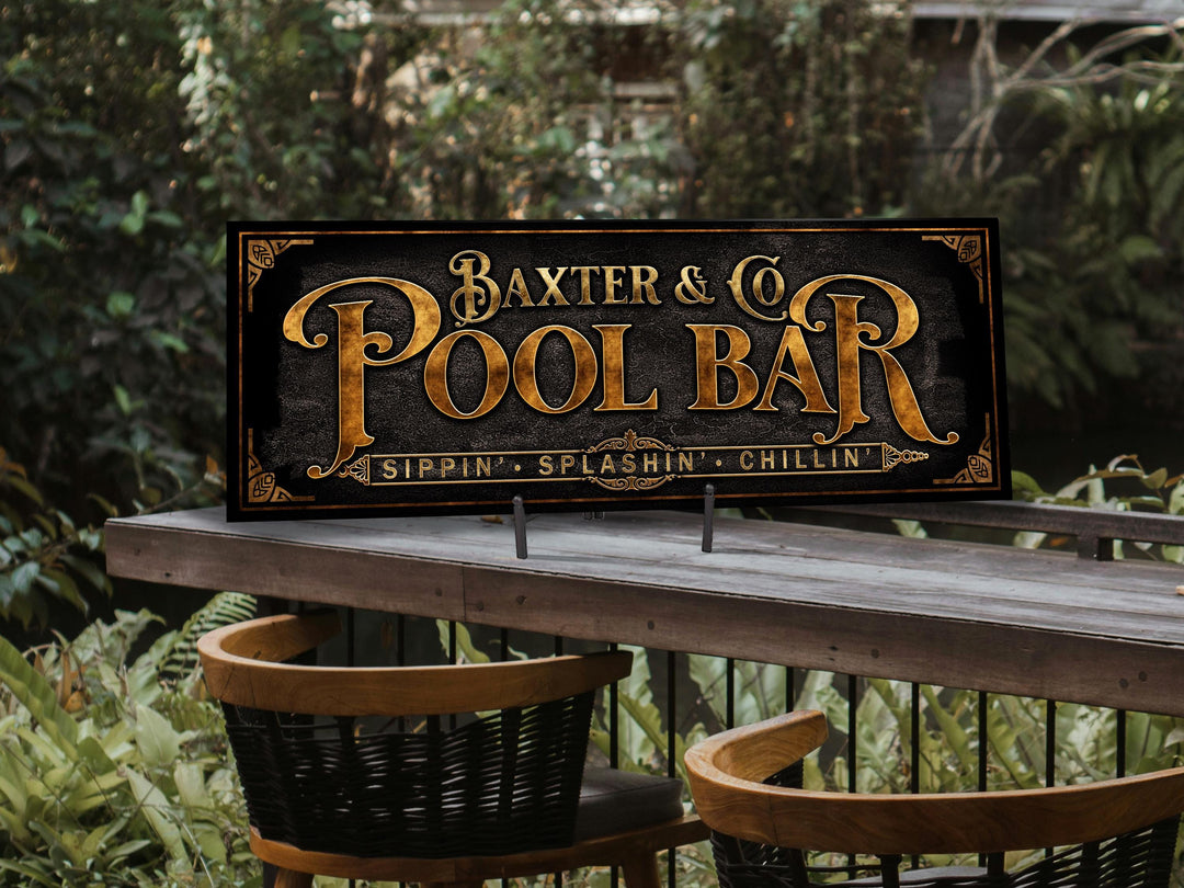 Patio Bar Sign with Family Name | Personalized Patio Bar Sign | Customized Family Patio Sign | Personalized Patio Bar and Lounge Sign