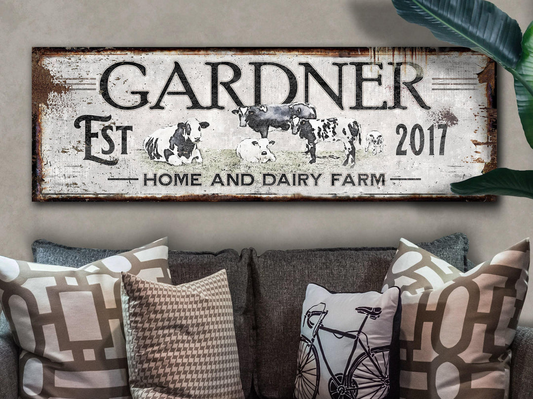 Ranch Sign | Holstein Dairy Cattle Sign | Dairy Cow Sign | Cattle Wall Art | Custom Farm Sign | Custom Ranch Sign | Farmhouse Sign