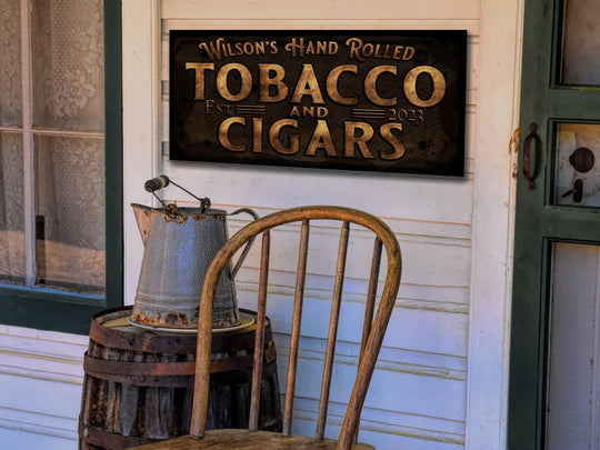 Primitive Farmhouse Tobacco Hand Rolled Cigar Sign