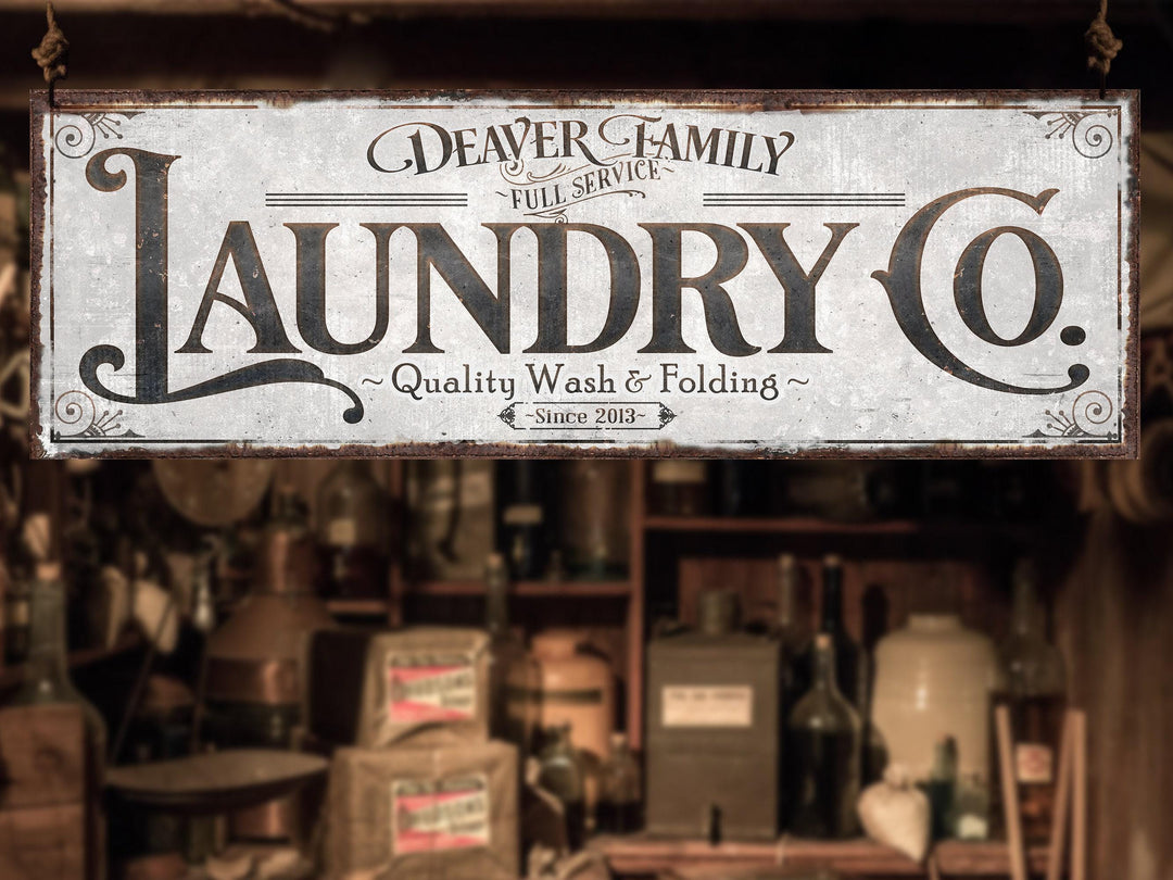Laundry Room Decor | Narrow Laundry Sign | Laundry Room Sign | Laundry Decor | Farmhouse Laundry | Laundry Wall Decor | Family Name sign