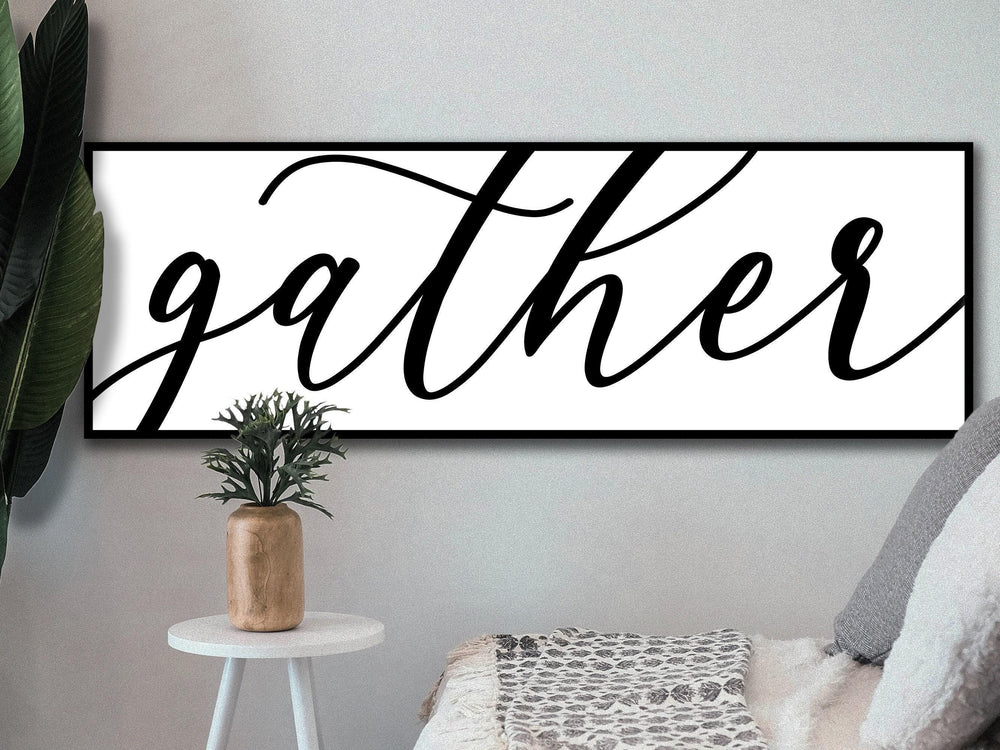 Minimalistic Gather Sign | Simply Gather Sign | Large Canvas Sign | Large Metal Sign | Living Room Wall Art | Modern Farmhouse Decor