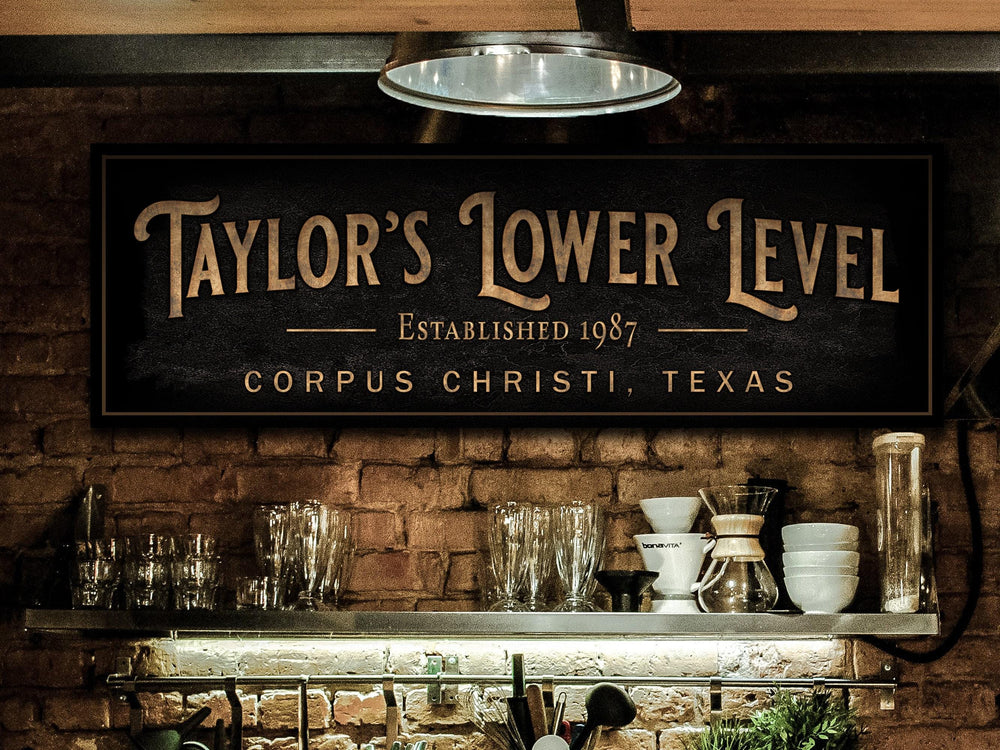 Personalized Lower Level Bar | Custom Bar Sign | Custom Lower Level Bar Sign | Bar Sign for Home | Large Canvas Sign | Large Metal Sign