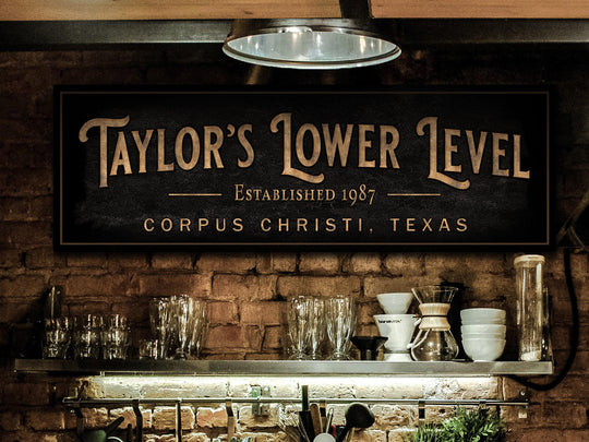 Personalized Lower Level Bar | Custom Bar Sign | Custom Lower Level Bar Sign | Bar Sign for Home | Large Canvas Sign | Large Metal Sign