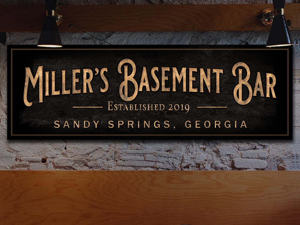 Personalized Basement Bar Sign | Custom Bar Sign | Custom Basement Bar Sign | Bar Sign for Home | Large Bar on Canvas | Large Bar on Metal
