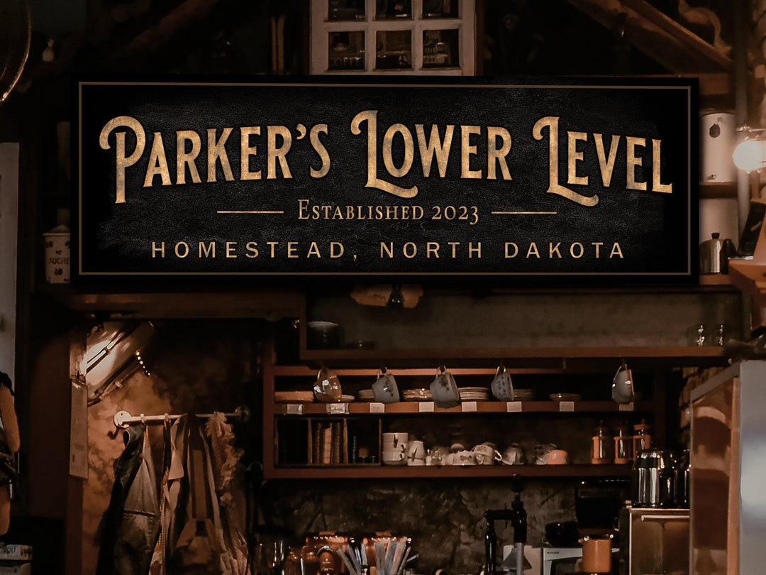 Personalized Lower Level Bar | Custom Bar Sign | Custom Lower Level Bar Sign | Bar Sign for Home | Large Canvas Sign | Large Metal Sign