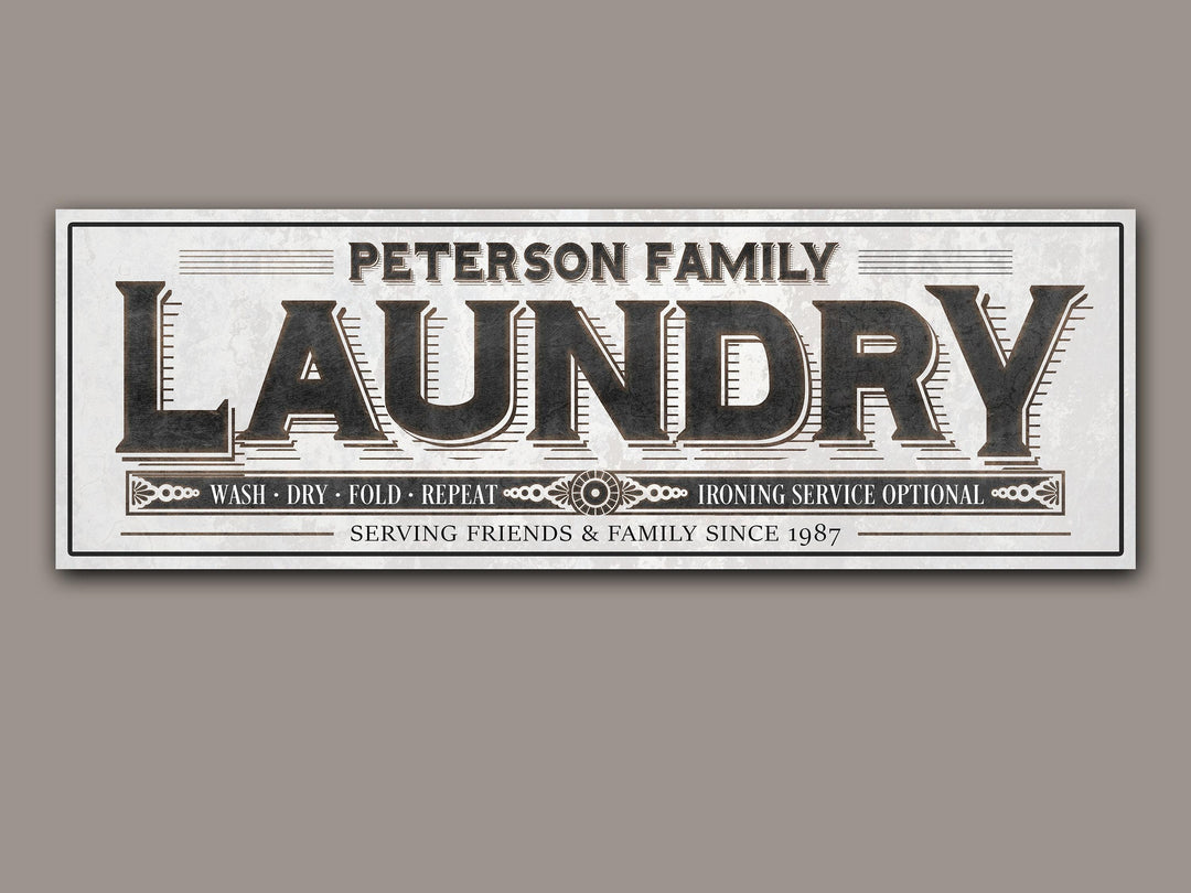 Laundry Room Sign with Personalized Family Name | Laundry Room Decor | Customized Laundry Sign Without Rust | Personalized Laundry Sign
