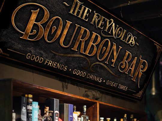 Personalized Bourbon Bar Sign, Family Name Sign, Custom Bourbon Sign, Personalized Bar Decor Sign, Vintage, Victorian Bourbon Bar Sign