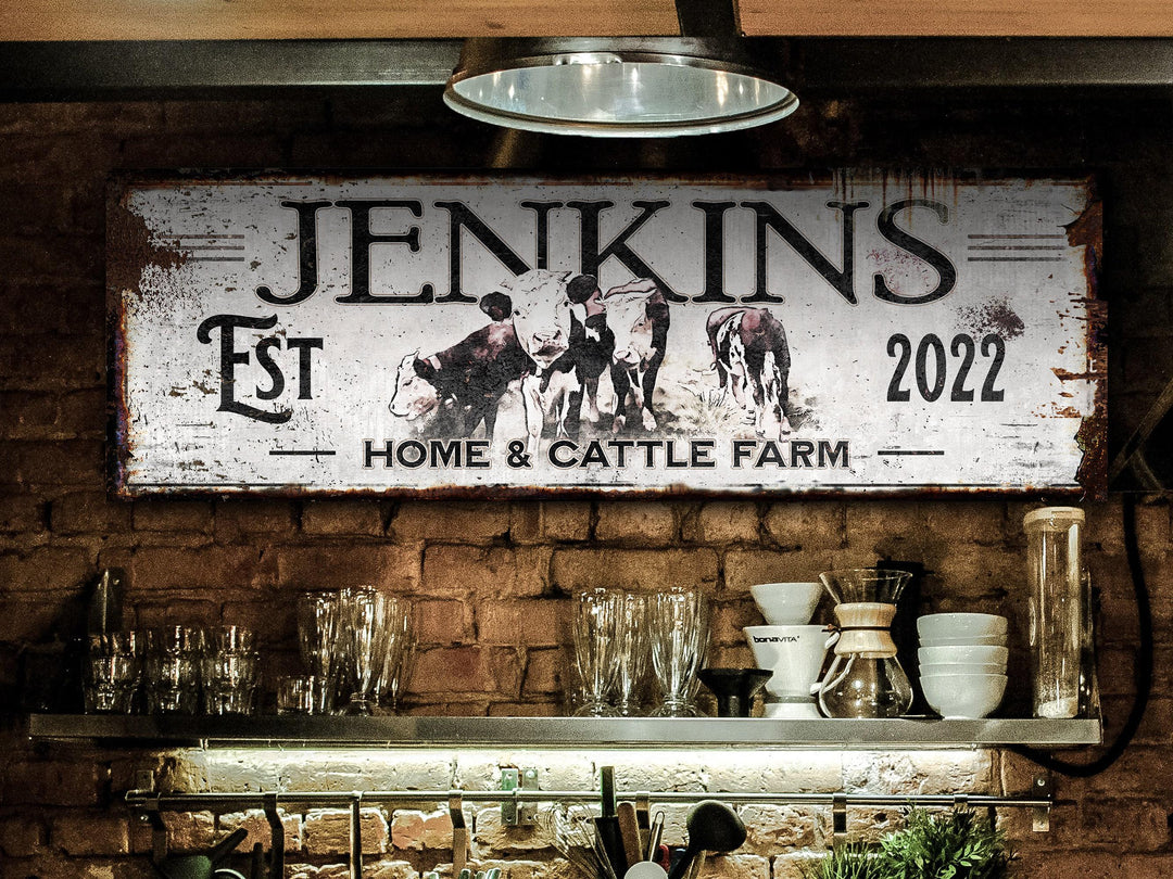 Ranch Sign | Hereford Cattle Sign | Cow Sign | Cow Print | Cattle Wall Art | Custom Farm Sign | Custom Ranch Sign | Farmhouse Sign