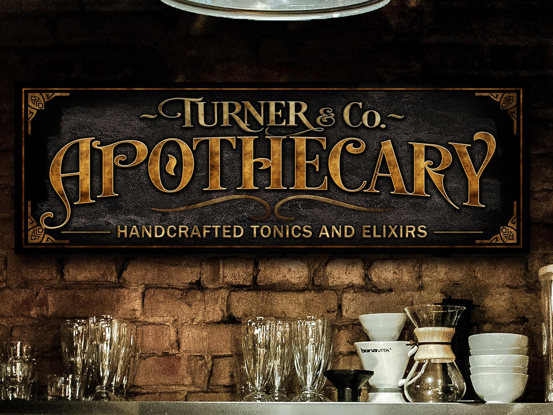 Personalized Apothecary Sign | Family Apothecary Sign | Creepy Halloween Sign | Tonics, Elixirs and Balms Sign | Custom Halloween Sign