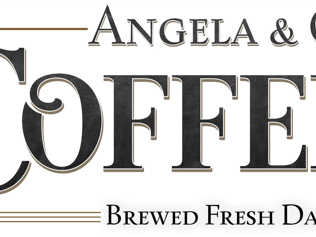 Coffee Bar Sign | Personalized Family Name Coffee Sign | Modern Farmhouse Wall Decor | Large Vintage Coffee Bar Sign | Coffee Bar Decor