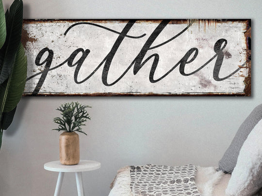 The Gathering Place Sign | Simply Gather Sign | Large Canvas Sign | Large Metal Sign | Living Room Wall Art | Modern Farmhouse Decor