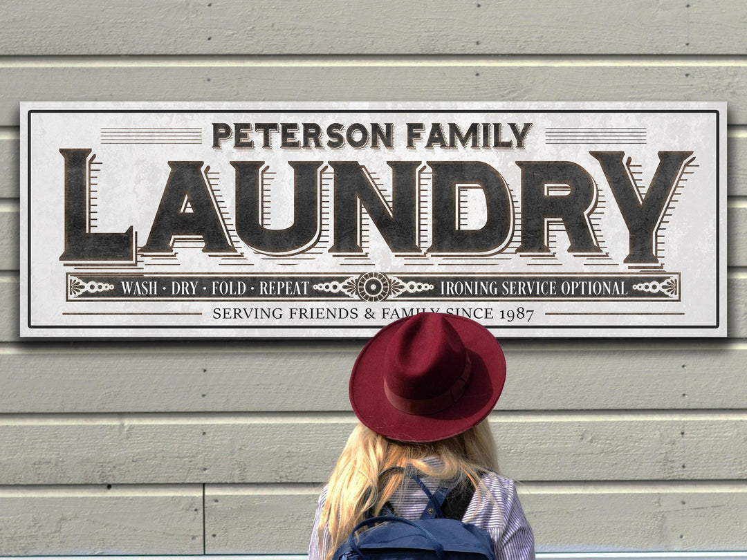 Laundry Room Sign with Personalized Family Name | Laundry Room Decor | Customized Laundry Sign Without Rust | Personalized Laundry Sign