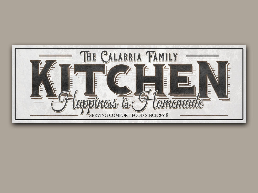 Kitchen Sign with Personalized Family Name | Farmhouse Kitchen Decor | Customized Kitchen Sign | Personalized Kitchen Gathering Sign