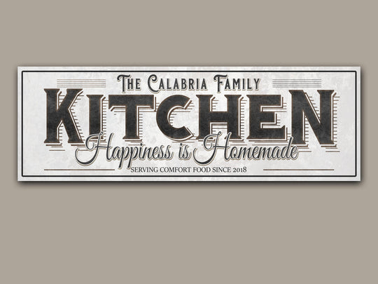 Kitchen Sign with Personalized Family Name | Farmhouse Kitchen Decor | Customized Kitchen Sign | Personalized Kitchen Gathering Sign