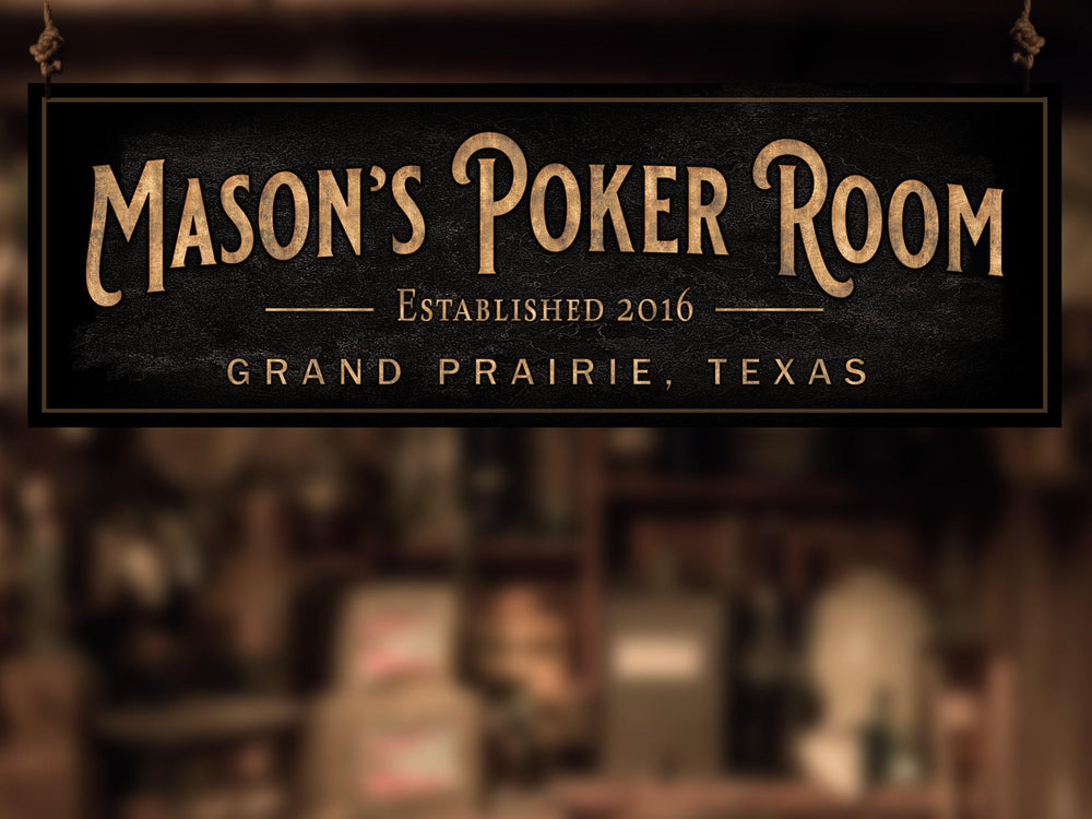 Personalized Poker Room Bar | Custom Bar Sign | Custom Poker Room Sign | Bar Sign for Home | Large Canvas Sign | Large Metal Sign