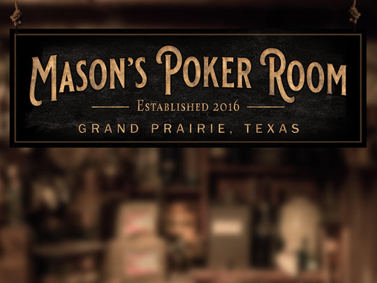Personalized Poker Room Bar | Custom Bar Sign | Custom Poker Room Sign | Bar Sign for Home | Large Canvas Sign | Large Metal Sign