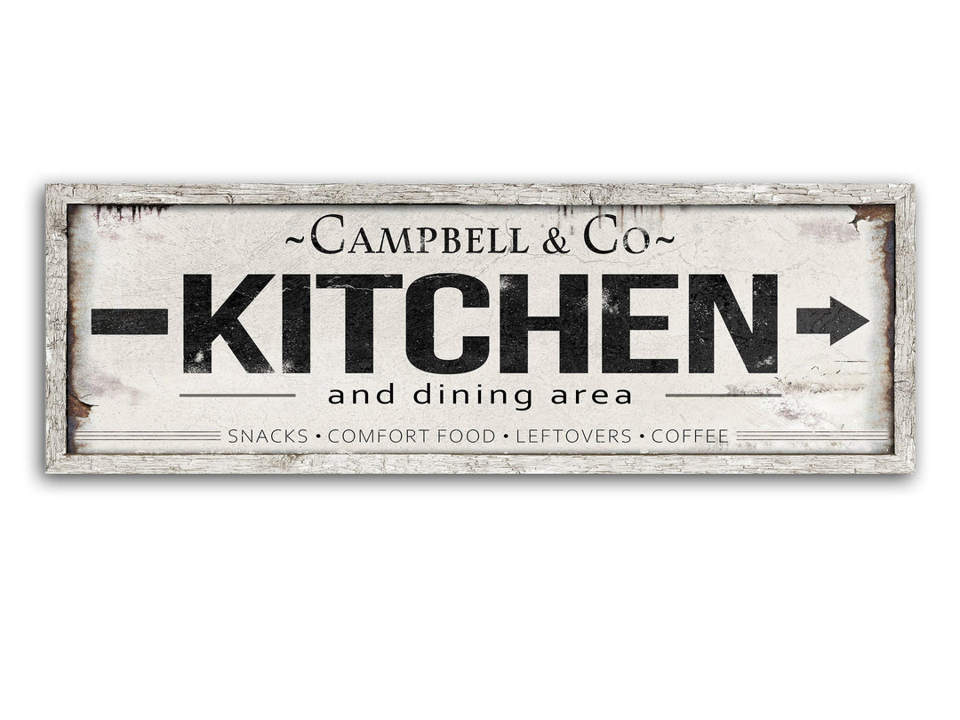 Family Kitchen Sign with Personalized Family Name | Large Kitchen Dining Custom Wall Decor | Customized & Personalized Kitchen Wall Art