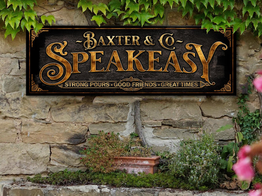 Speakeasy Lounge Sign with Family Name | Personalized Speakeasy Bar Sign | Customized Family Bar Sign | Personalized Speakeasy Sign