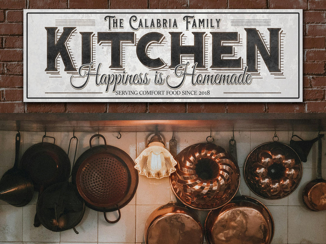 Kitchen Sign with Personalized Family Name | Farmhouse Kitchen Decor | Customized Kitchen Sign | Personalized Kitchen Gathering Sign
