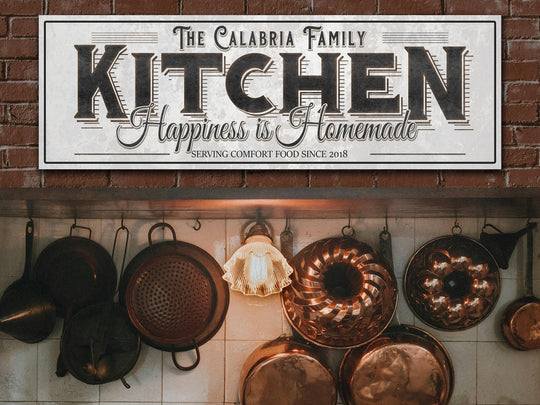 Kitchen Sign with Personalized Family Name | Farmhouse Kitchen Decor | Customized Kitchen Sign | Personalized Kitchen Gathering Sign