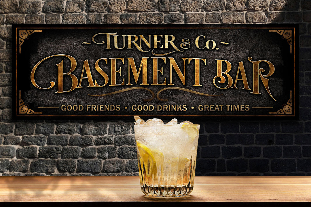 Personalized Basement Bar Sign, Family Bar Sign, Custom Basement Bar Decor, Personalized Bar Decor, Vintage, Victorian Basement Bar Sign
