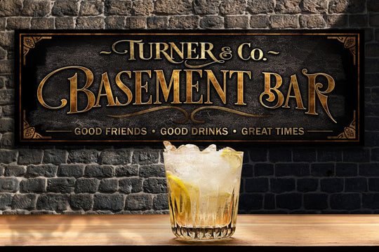Personalized Basement Bar Sign, Family Bar Sign, Custom Basement Bar Decor, Personalized Bar Decor, Vintage, Victorian Basement Bar Sign