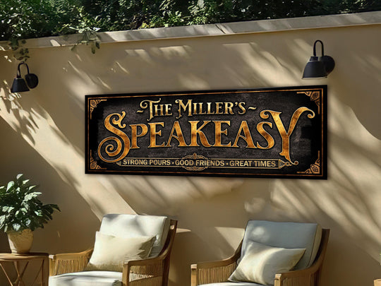 Speakeasy Lounge Sign with Family Name | Personalized Speakeasy Bar Sign | Customized Family Bar Sign | Personalized Speakeasy Sign