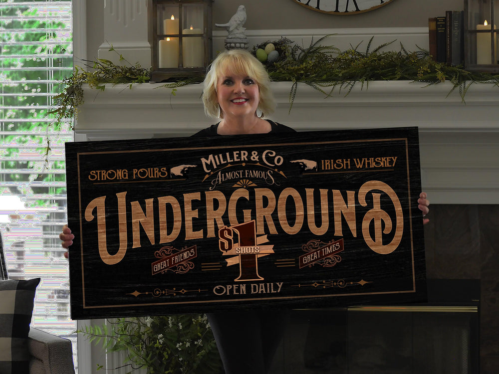 Underground Bar Sign | Family Bar Sign | Distressed Wood Grain Underground Bar | Family Name Bar Sign | Personalized Name Bar Sign